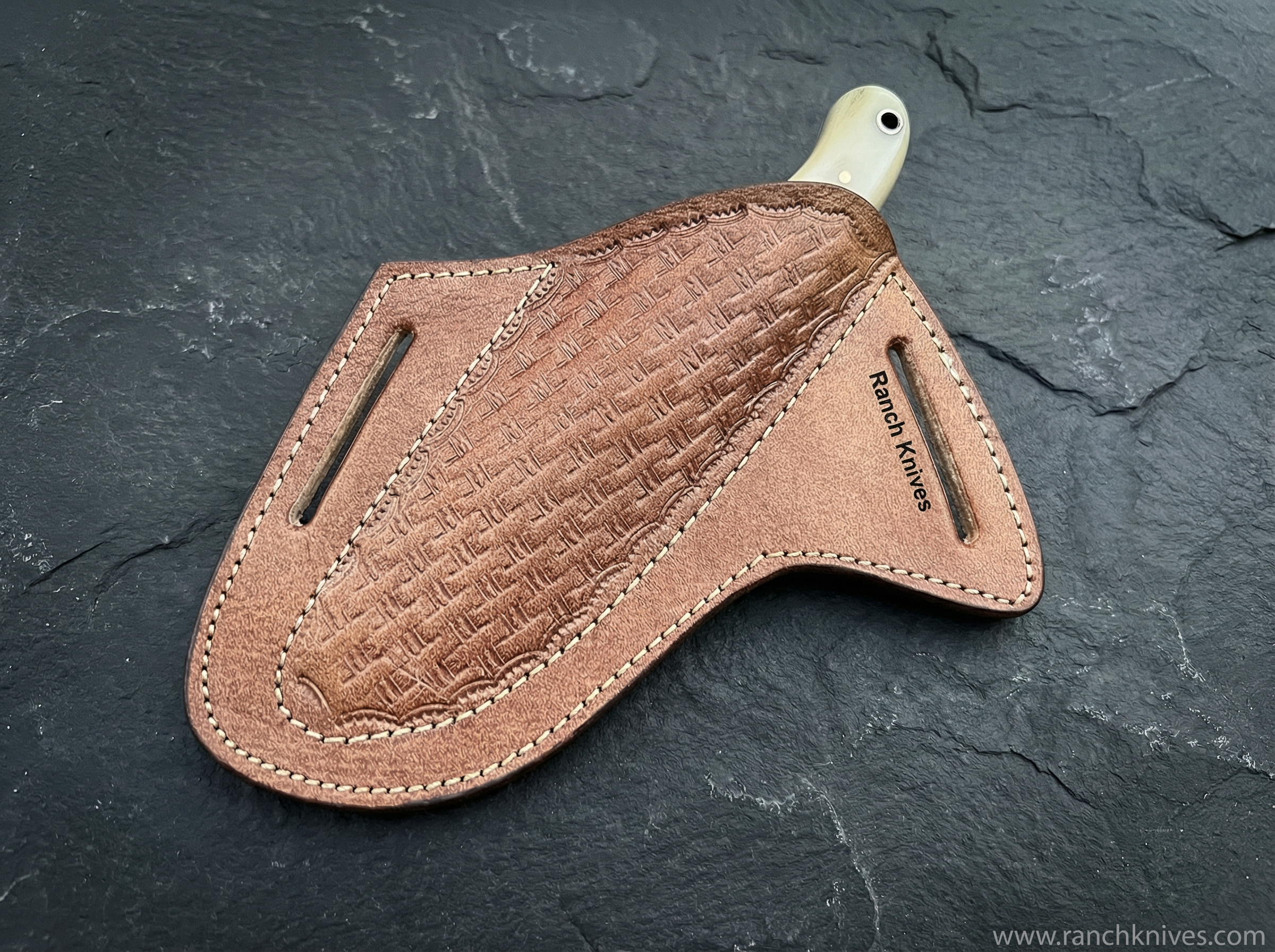 Hand-Forged 7" Cowboy Knife | 3" blade High Carbon Rasp File Steel Blade | Camel Bone Handle & Leather Sheath - Ranch Knives- Cowboy knives- Bull Cutter