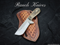 Custom Forged File Steel Skinner - 7" Overall - Authentic Antler Horn Handle- Ranch Knives- Skinner Knives - Hunting Knives
